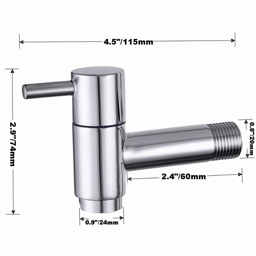 Robinet mural en laiton chromé pour jardin, balcon, lavabo, eau froide, salle de bain, buanderie