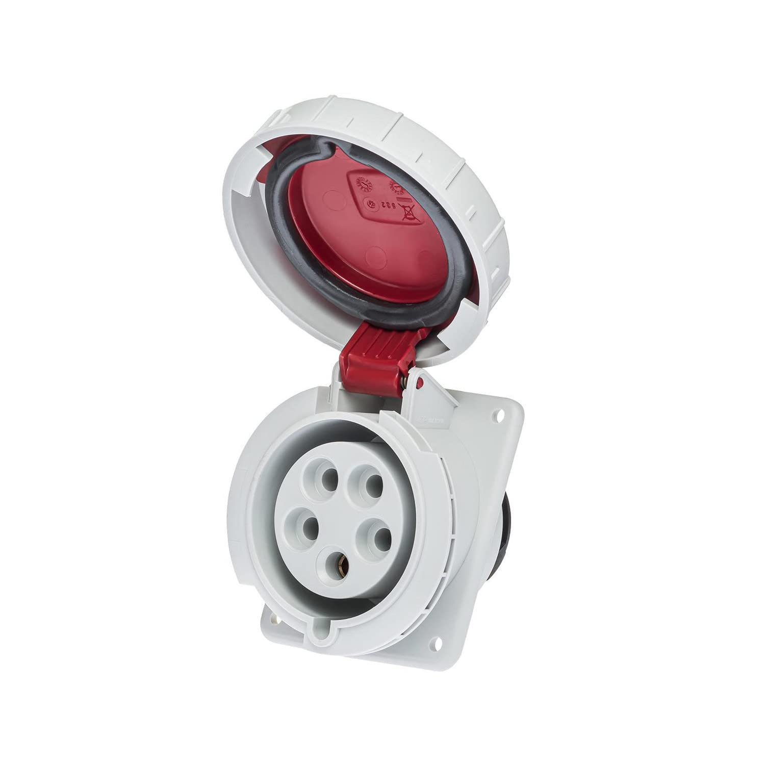 IDE 03806 bases encastrement inclinées à basse tension, Code heure 6, IP67 – 32 a-​3p + N + T-​200/​346 240/​415 V