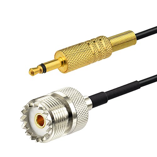 Adaptador Eightwood UHF SO239 hembra a 3.5mm mono 1/8" 3 pies miniatura 2