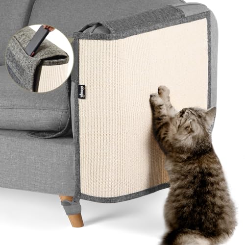 NATUYA Kratzschutz Sofa Katze Möbelschoner - Katzenmöbel Schutz Kratzschutz dehnbar Anti-Kratzer Sofa Kissen (Dunkelgrau, Links)