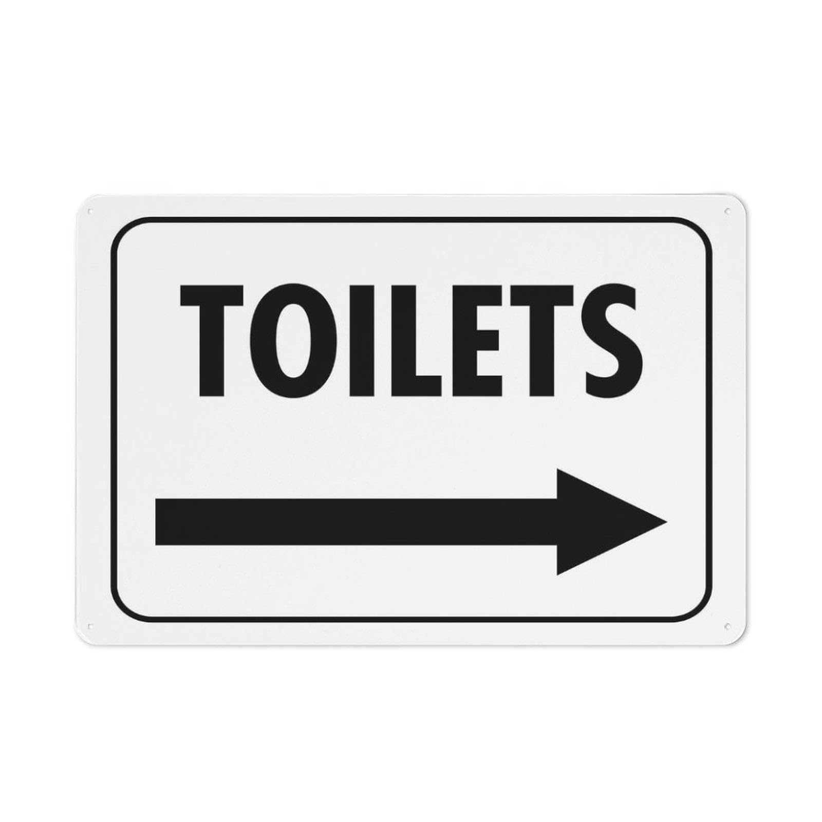 Toilet (Arrow Right) Retro Funny Novelty Art Backyard Funny Wall Décor Poster Cafe Plaque Tin Sign 8x12 Inch