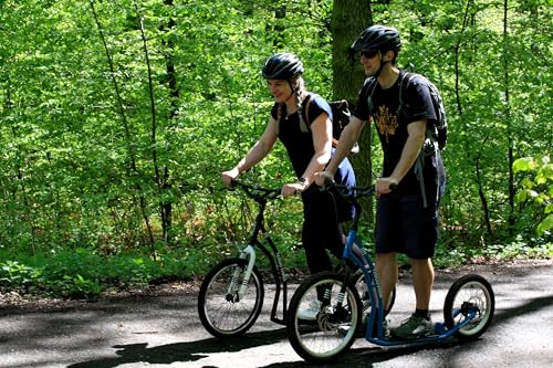 YEDOO Four Y40 Tretroller - bis 150 kg, mittelgroßer, Stabiler Kickscooter mit Scheibenbremsen und 20/16 Lufträdern - Dogscooter für Erwachsene, für Natur und urbanes Off-Road. Rot