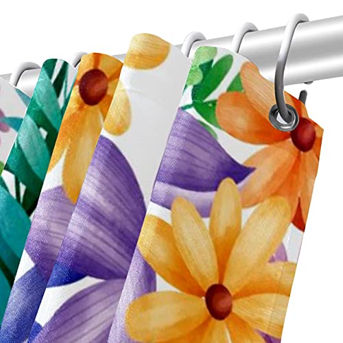 Rideau de douche bleu violet anti-éclaboussures avec crochets inclus