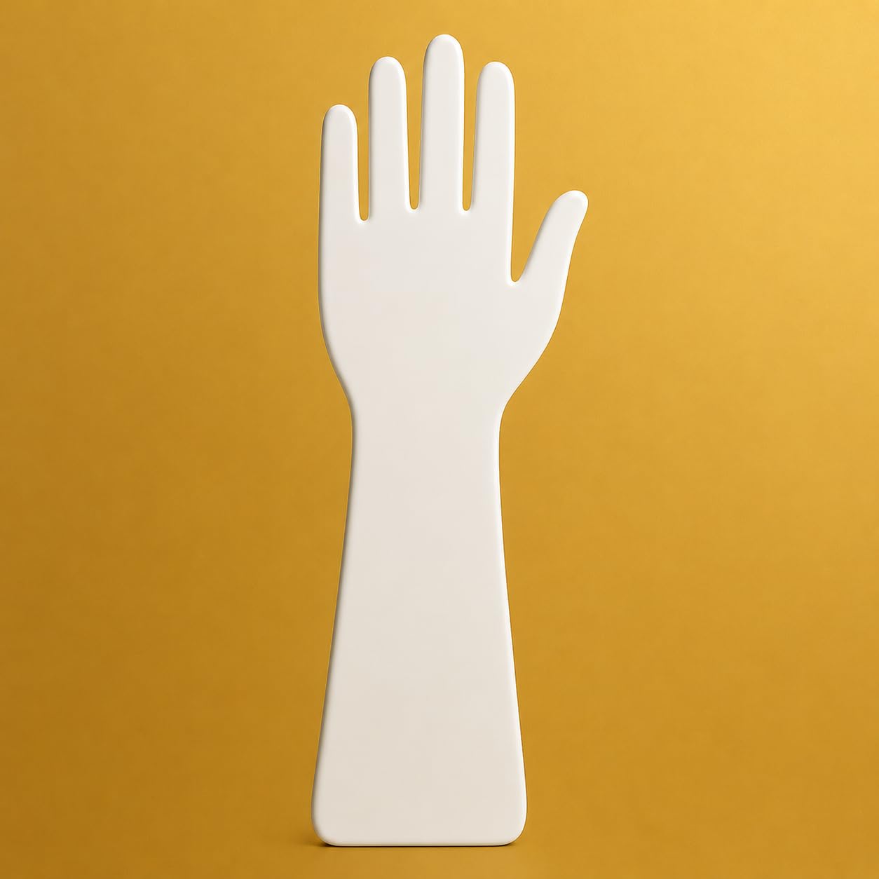 White Acrylic Henna Practice Hand, Double-Sided Reusable Mehndi Practice Board for Henna Cone and Temporary Body Art Design Training, Full-Size Hand Template for Beginners and Artists, 38 x 9 cm