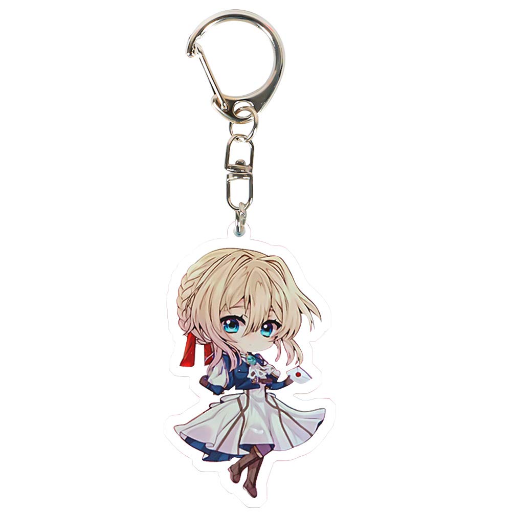 Ailin Online Violet Evergarden Keychain, Japanese Anime Kawaii Keyring for Keys, Bags and Pencil Cases( Style 02)