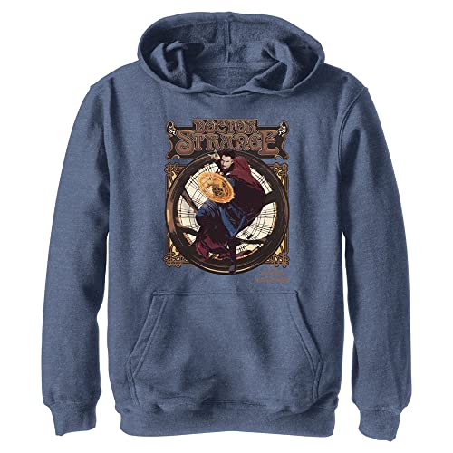 Sweat Marvel garçon en coton mélangé bleu marine chiné de haute qualité