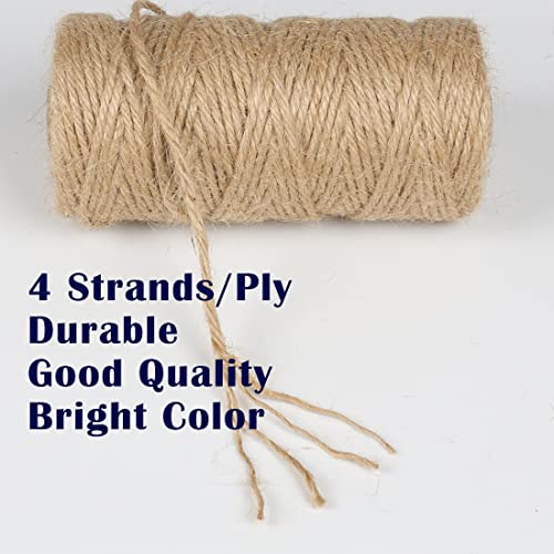 Image of PerkHomy Jute Twine String 3mm 328Ft Natural Thin Ribbon for Craft, Gardening, Wedding Decoration & Packing (328FT * 3mm)