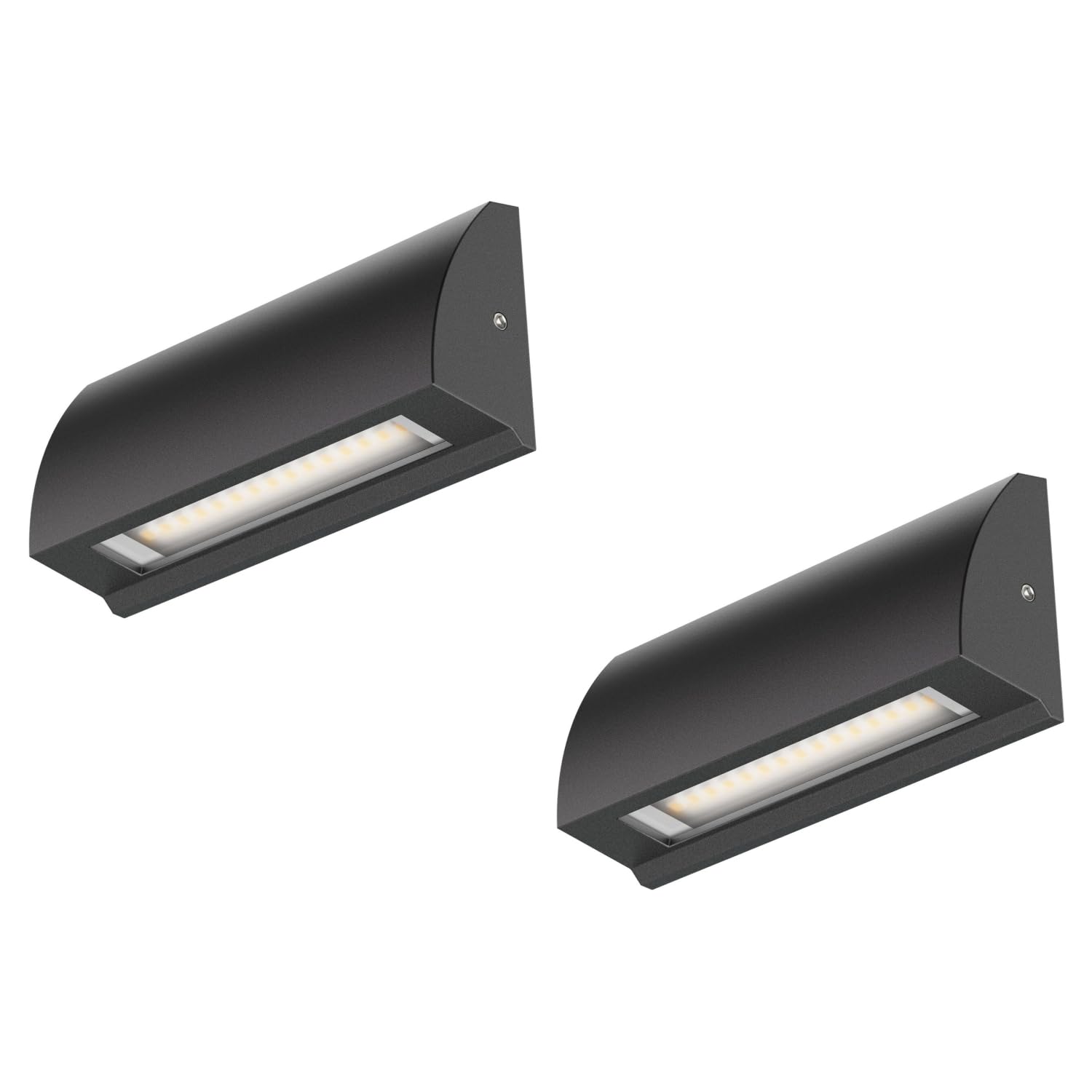 ledscom.de 4 LED wall Light/Staircase Light SEGIN for Outdoors, IP54, Flat, Downlight, Black matt, Angular, 6.2 W, 566lm, Warm White — view 33