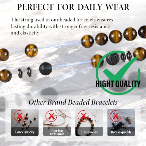 Set de Pulseras para Hombre de 8mm Piedra Natural miniatura 3