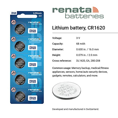 Pilas Renata CR1620 Litio 3V Batería de Moneda (2 Unidades) miniatura 2