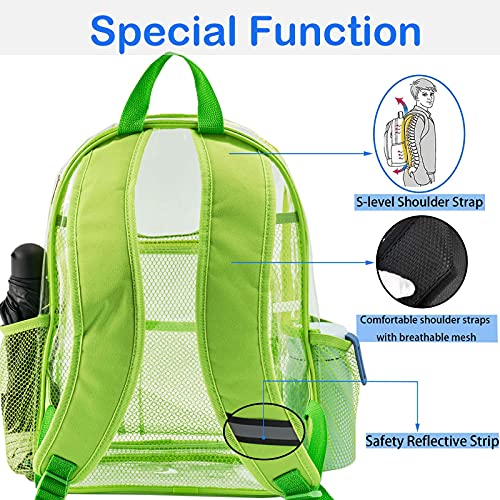 Clear Backpack Heavy Duty Pvc Bookbag for School - See Through Transparent Stadium Approved Backpacks for Women Concert Sport Venues Work Travel,Lemon green3