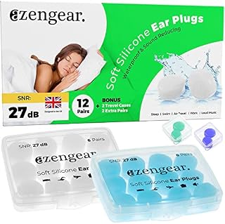 aZengear Silicone Ear Plugs for Sleep, Swimming (14 Pairs) Soft, Mouldable Wax Earplugs, Reusable, Sleeping, Snore Noise Cancelling, Swim, Work