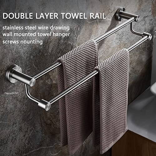 Toallero de Acero Inoxidable con Doble Barra para baño y Cocina, diseño Compacto con Tornillos (30 cm)