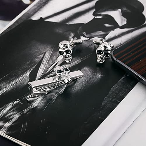 Set de Mancuernas y Sujetacorbatas de Acero Inoxidable para Hombre miniatura 3