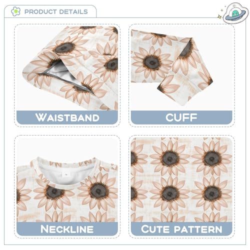 JUNZAN Cartoon Sunflower Star Rose Gold Little Girls Hoodie Sweatshirt Crewneck Tops Clothing Shirts Camping 4T3