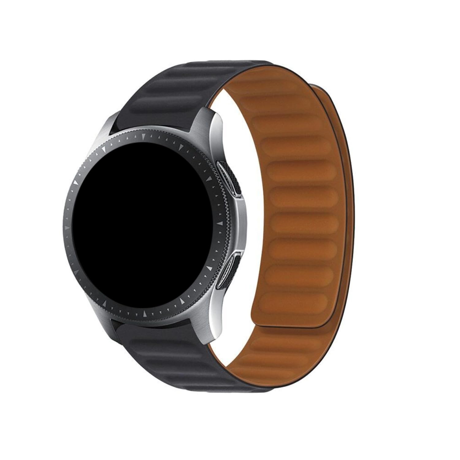 Premium Leather Magnetic Strap Band 22mm Loop Compatible for Galaxy Watch 3 45mm / Galaxy Watch 46mm 4.6cm / Gear S3 Frontier | Solo Leather Magnetic Strap 22mm (Black)-image-23