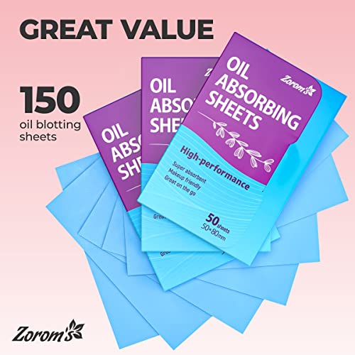 High-Performance Oil Blotting Sheets For Face - 3 Pack (150 Sheets) - Makeup Friendly Blotting Paper For Oily Skin #TOP6