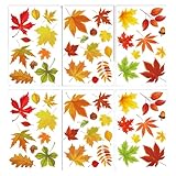 Piceioep 6 Stück Wiederverwendbare Fensteraufkleber Blattaufkleber Blendfreie Dekoration Für Zimmer Urlaubsdekoration Berührende Tagesmiete Freundliches Fensterdeck