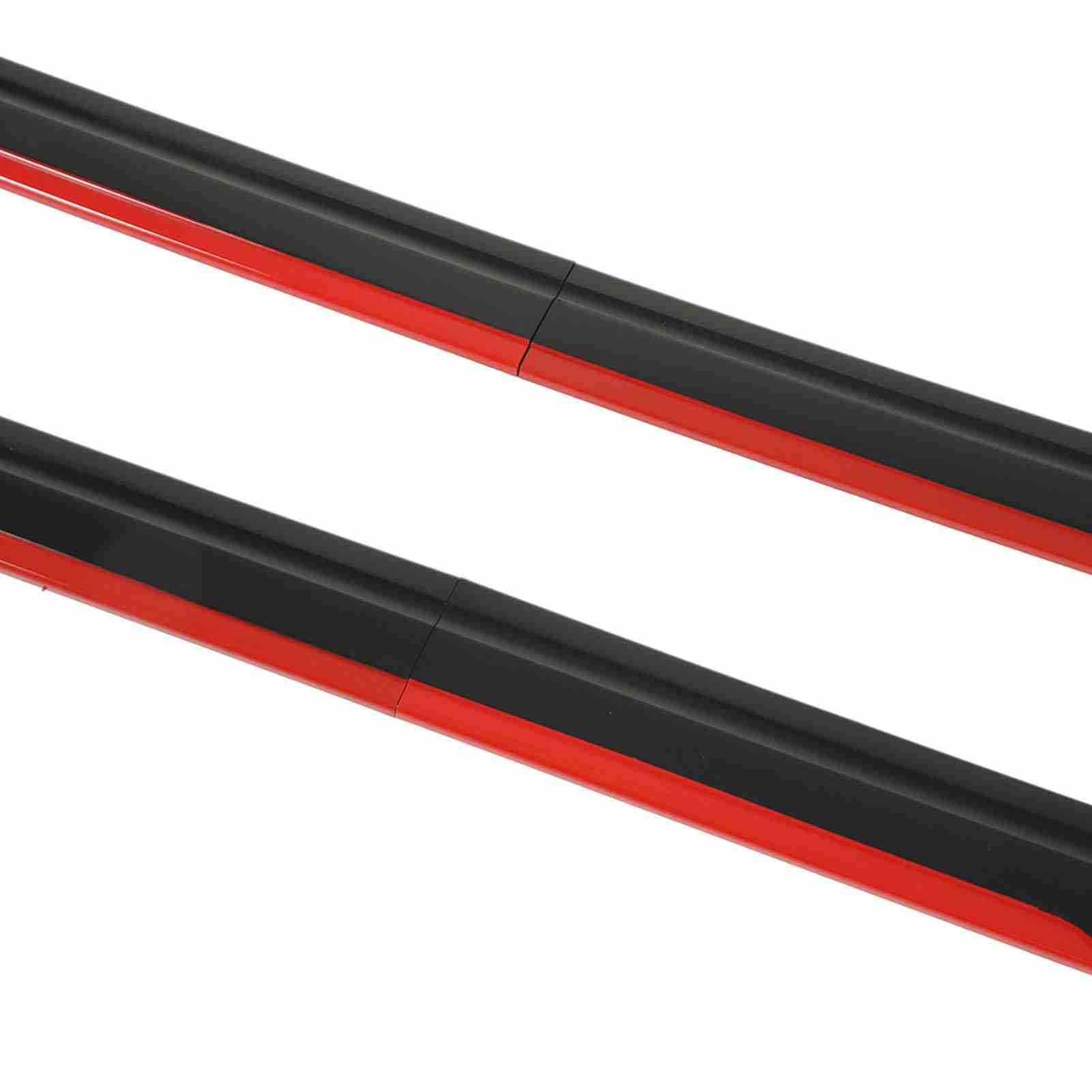 Faldón Lateral con Diseño de Carrocería de Coche con Ala Difusora de Divisores, Borde Rojo Negro Brillante, Ajuste Universal para. y