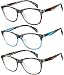 Reading Glasses 3 Pair Great Value Quality Readers for Thin Temple Lightweight Comfort for Men and Women Glasses for Reading +2.5