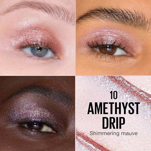 Image of MAYBELLINE Shadow Drip Eye Tint Liquid Eyeshadow, High-Impact, Lightweight Shimmer Eye Shadow with Up To 16HR Wear, Amethyst Drip, 1 Count