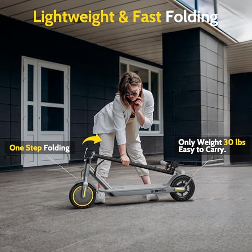 Image of NAVIC Electric Scooter - 8 inch Tires, 350W Peak Motor, Max Speed Up to 19MPH, 22 Miles Long-Range, Portable Foldable Commuting Scooter for Adults with Double Braking, Smart APP