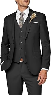 Mens Suit 3 Piece Slim Fit Suit for Men Formal Business Suit Wedding Groom Prom Tuxedo Dinner Party