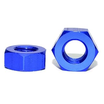 50pcs M6 Hex Nuts Aluminum Alloy 6061 Lock Nuts DIN934 Dark Blue
