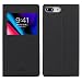 iPhone 7 Plus Case, iPhone 8 Plus Case, Premium Leather PU Flip Folio Wallet Case with View Window Stand Kicstand Card Holder Magnetic Closure TPU Bumper Full Cover Slim Leather Case Feitenn - Black