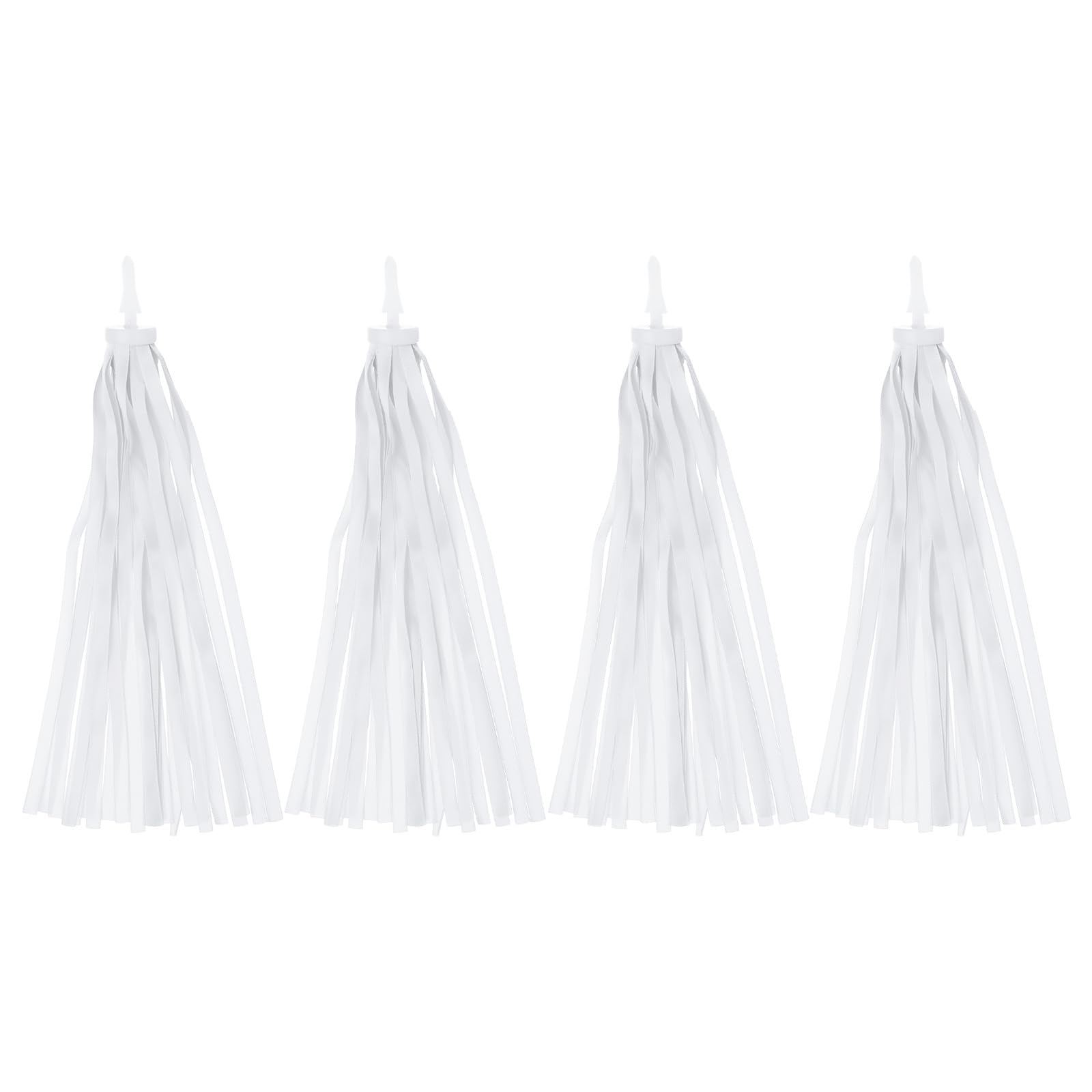PATIKIL Bike Streamers, 4 Pcs White Scooter Handlebar Tassels Grips Ribbon Accessories Decorations for Girls Bicycle Tricycle Handles, White — image 1