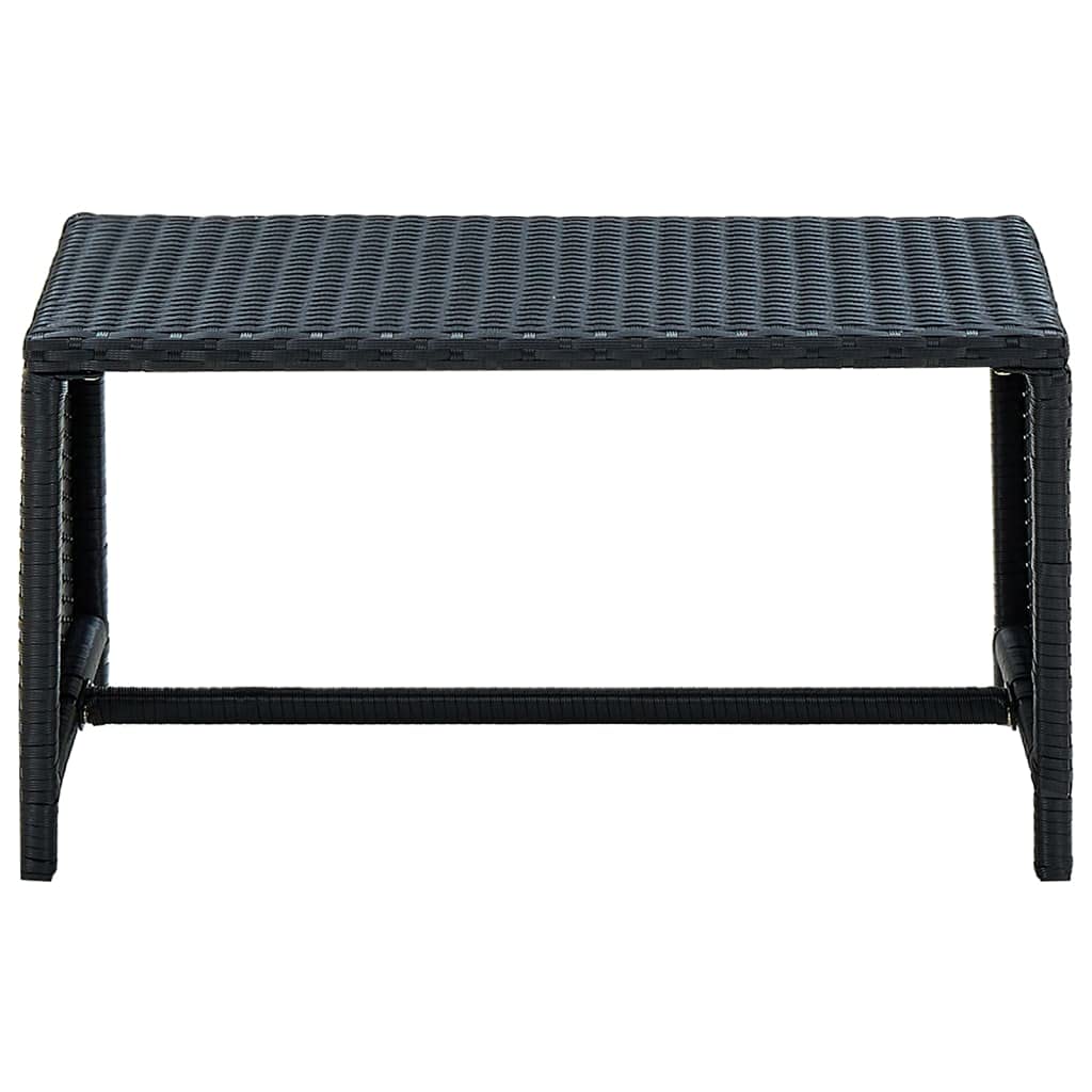vidaXL Table Basse Noir 70x40x38 cm Résine tressée