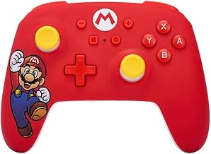 Manette sans fil PowerA pour Nintendo Switch, modèle OLED et Nintendo Switch Lite, accessoire de jeu, manette de jeu, manette Bluetooth, sous licence officielle - Mario Joy