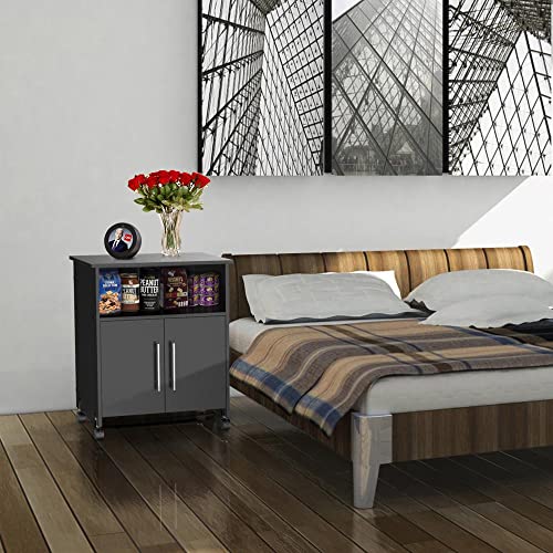 Yaheetech Rolling Wood File Cabinet, Mobile Lateral Filing Cabinet, Printer Stand With Open Storage Shelves For Home Office, Black #TOP7