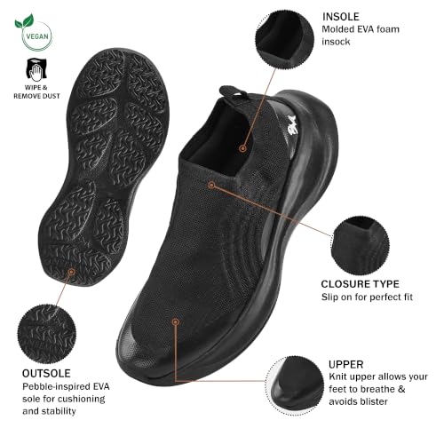 Image of Neeman's Curve Knit Slip On Shoes for Men | Casual Slip On Shoes | Lightweight Walking Shoes | Breathable Knit Upper | Comfortable Cushioned Shoes | Stretch Fit | EVA Sole with Grip