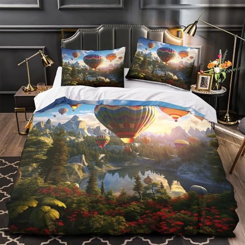 Housse de couette montgolfière 135x200 microlibre hypallergénique - 2