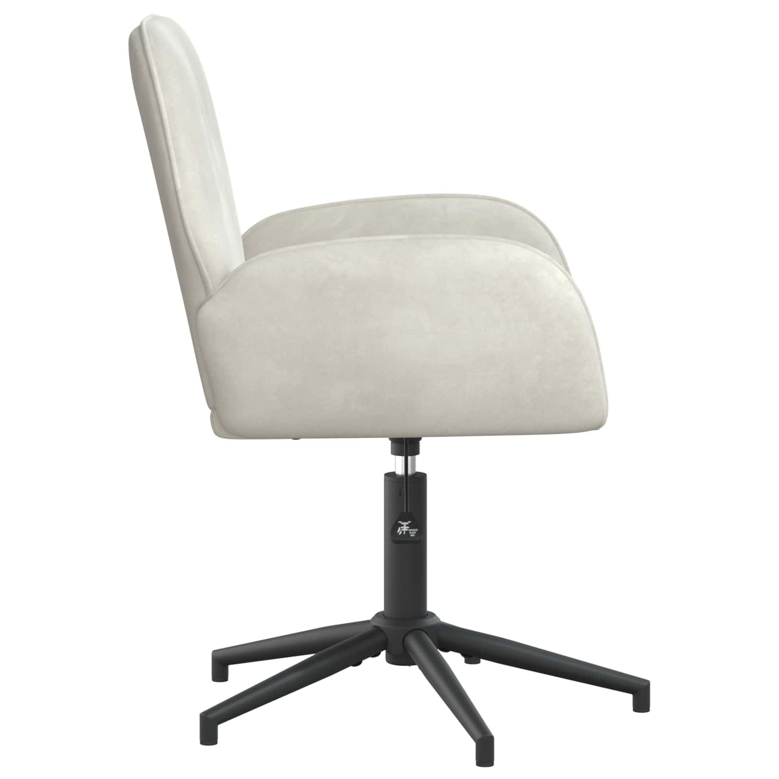 Juego de 2 sillas giratorias de terciopelo crema con marco de metal, 54 x 55 x 90 cm, altura regulable de 78 a 90 cm, rotación de 360 grados, respaldo ergonómico y reposabrazos para oficina