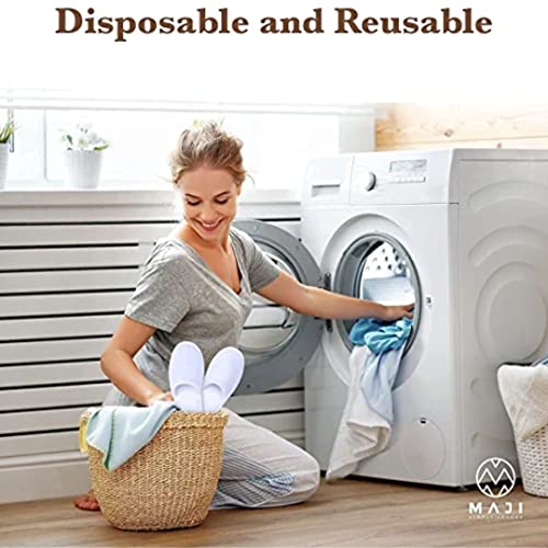 Image of JackPro Comfort Disposable TerryTowels Slippers for Home spa Party Guest Salons Hotels Hospitals and Home and Travel Close Toe (Free Size)
