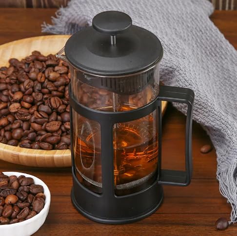 Roast'n Berry French Press Coffee Maker, Tea Maker, Travel Coffee Presses, Cold Brew Heat Resistant Thickened Borosilicate Coffee Pot for Camping Travel Gifts, Black