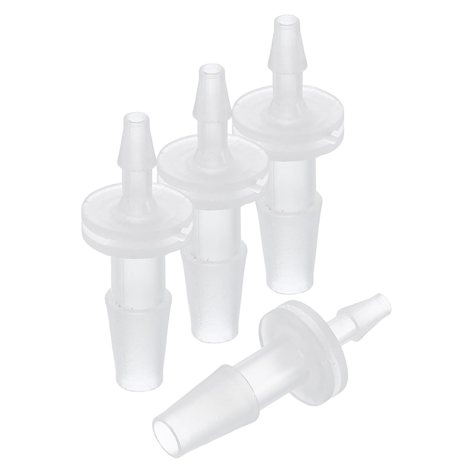 4 Pack Plastic Hose Barb to Adapter, 1/8" Barb x 1/4" for Home Gardening, Water Treatment, Hose Quick Connect Fittings