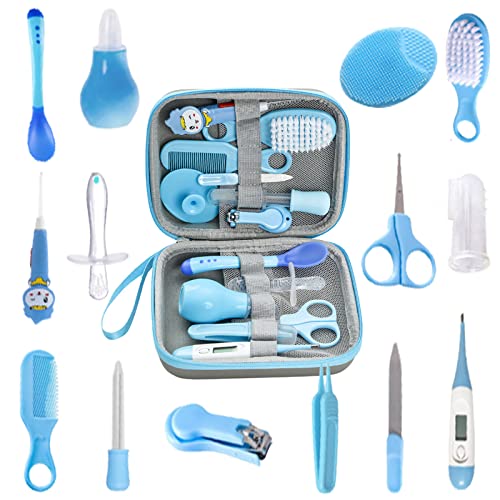 RoseFlower Kit para el cuidado del bebé, 14PCS Set Kit de elementos esenciales para el cuidado de la salud de bebés recién nacidos, artículos de tocador portátiles para bebés para el cuidado diario