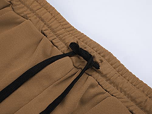 Flyfirefly Men's Gym Workout Shorts Running Lightweight Athletic Short Pants Bodybuilding Training Khaki #TOP4