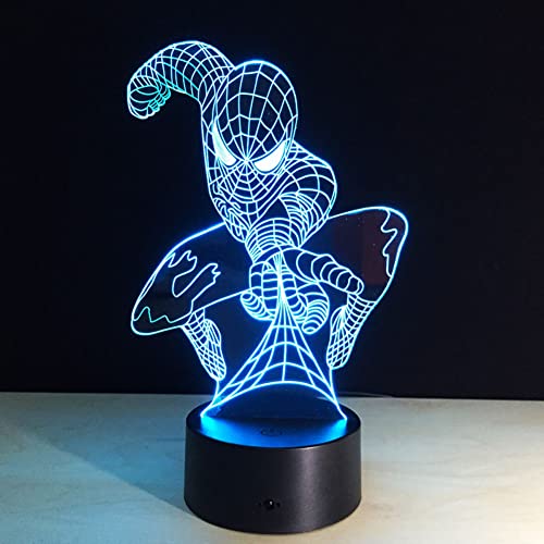 Led Night Lights For Kids 3-10 Years Old Boys Toys Spiderman Gift 3D Desk Lamp Home Bedroom Decor 7 Colors Changing Novelty Table Light Girls Christmas Easter Thanksgiving Birthday Gifts #TOP5