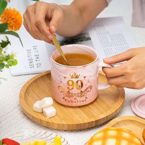 Taza de cerámica marmoleada 400 ml para cumpleaños 90 años miniatura 5