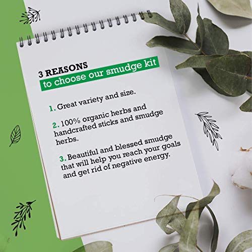 Sage Smudge Kit - White Sage Smudge Sticks For Cleansing - Smudging Kit - White Sage And Palo Santo Sticks - Abalone Shell For Smudging - Smudging Feather - Sage For Cleansing Negative Energy #TOP7