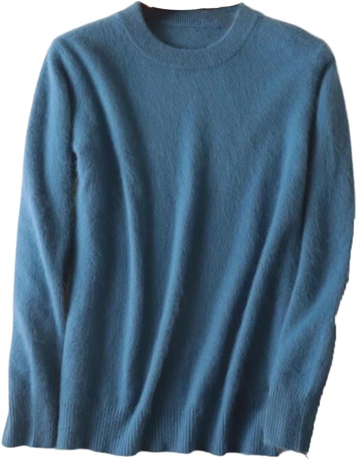 Men's Mink Cashmere Sweaters Solid Soft Warm O-Neck Casual Pullovers Long Sleeve Jumpers Tops