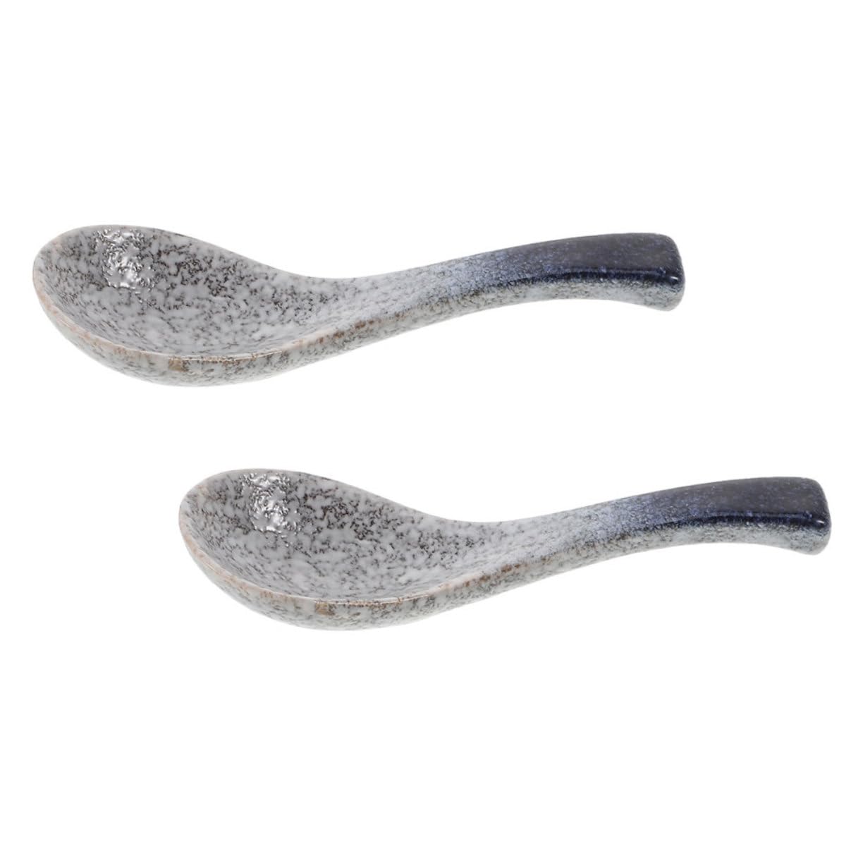 2pcs Japanese Retro Ceramic Spoons Unique Porcelain Soup Spoons with Distinctive Glaze Microwave Safe Easy to Clean for Everyday Dining and Special Events