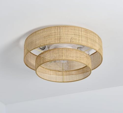 Stymon 20" Bamboo Flush Mount Ceiling Fan with Light and