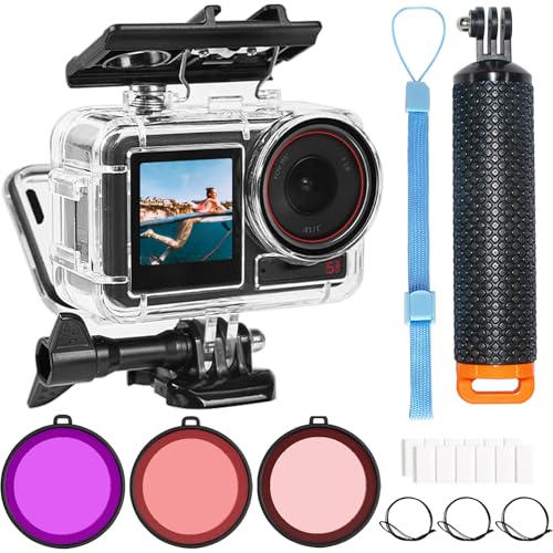 OKFUN 164FT/50M Unterwasser-wasserdichtes Gehäuse mit 3er-Pack Filtern für DJI OSMO Action 5 Pro Action 4 Action 3, schützende Tauchschale, Einbeinstativ, schwimmender Handgriff, Stangenstab OKFUN 164FT/50M Unterwasser-wasserdichtes Gehäuse mit 3er-Pack Filtern für DJI OSMO Action 5 Pro Action 4 Action 3, schützende Tauchschale, Einbeinstativ, schwimmender Handgriff, Stangenstab
