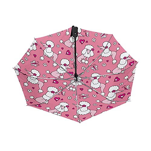 Parapluie pliable anti-UV automatique avec intérieur résistant motif fleurs