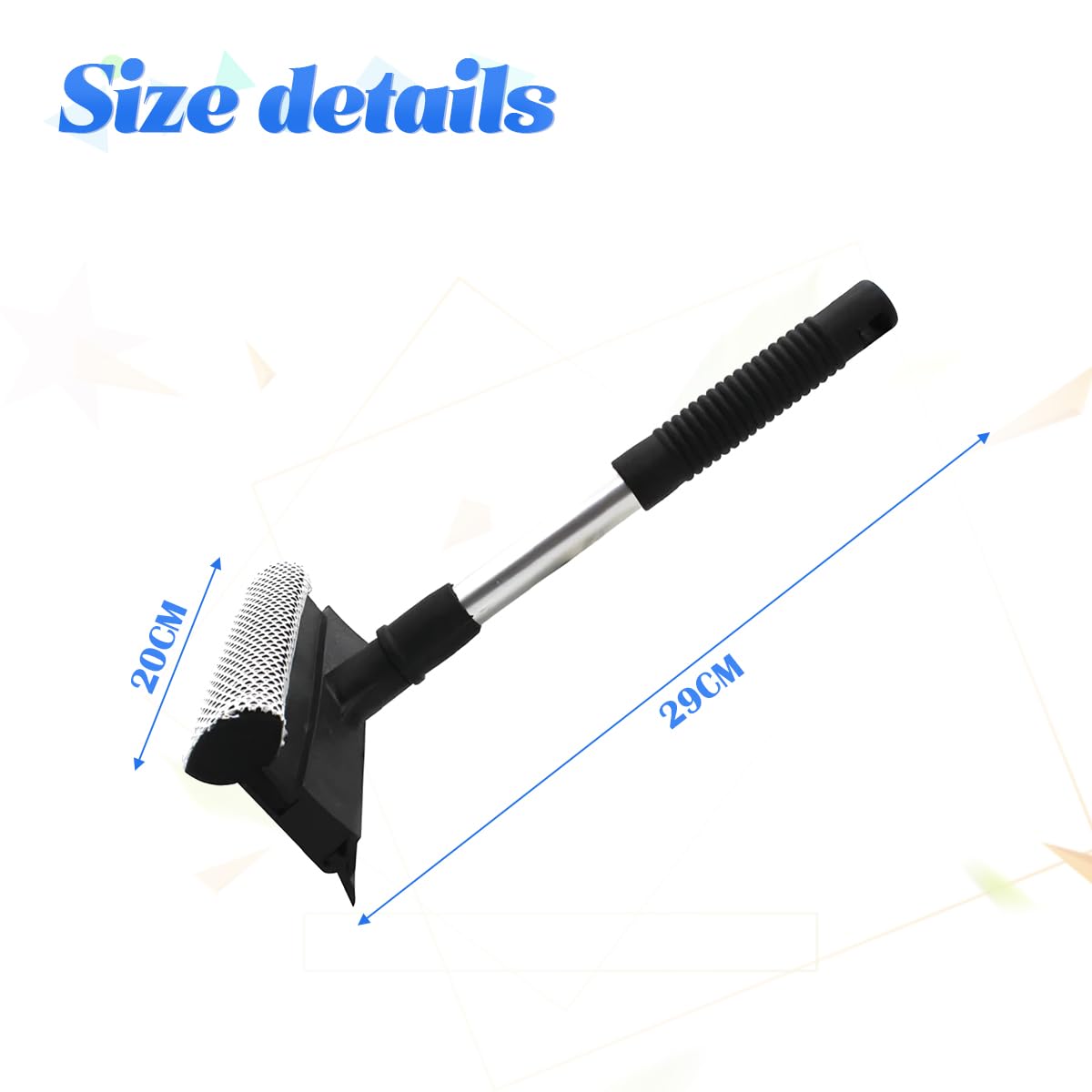 Raclette Vitres Voiture 2 En 1 JNNJ - Nettoyeur Pare-Brise Télescopique Avec Éponge Et Raclette 27cm